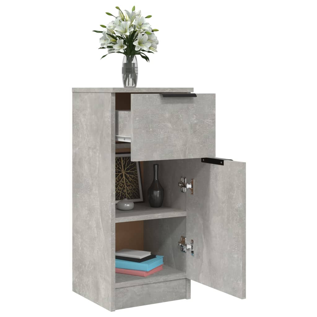 Sideboards 2 pcs Concrete Grey 30x30x70 cm Engineered Wood