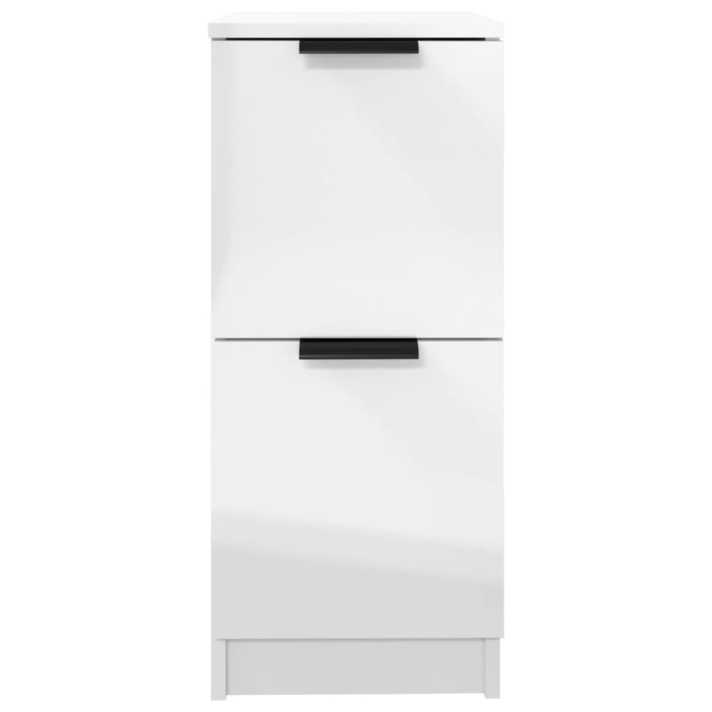 vidaXL Sideboards 2 pcs High Gloss White 30x30x70 cm Engineered Wood