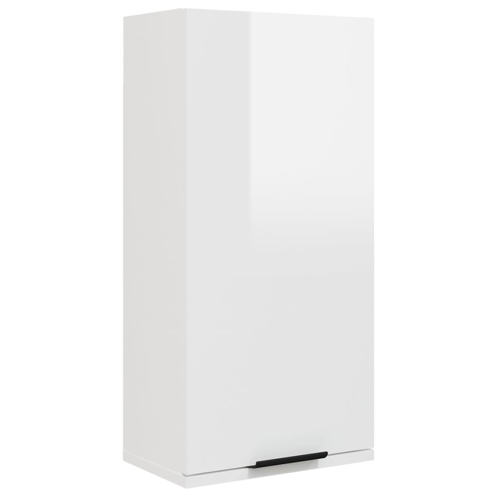 vidaXL Wall-mounted Bathroom Cabinet High Gloss White 32x20x67 cm