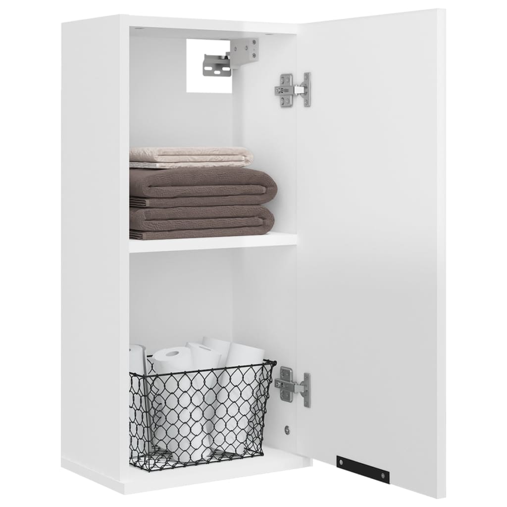 vidaXL Wall-mounted Bathroom Cabinet High Gloss White 32x20x67 cm