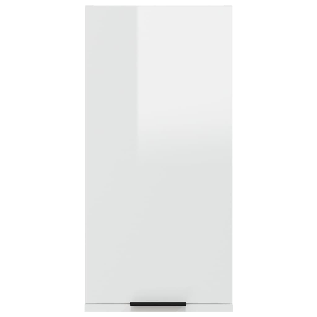 vidaXL Wall-mounted Bathroom Cabinet High Gloss White 32x20x67 cm