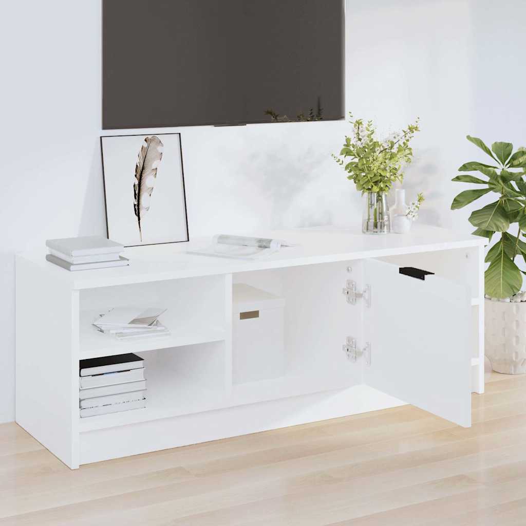 TV Cabinet White 102x35,5x36,5 cm Engineered Wood