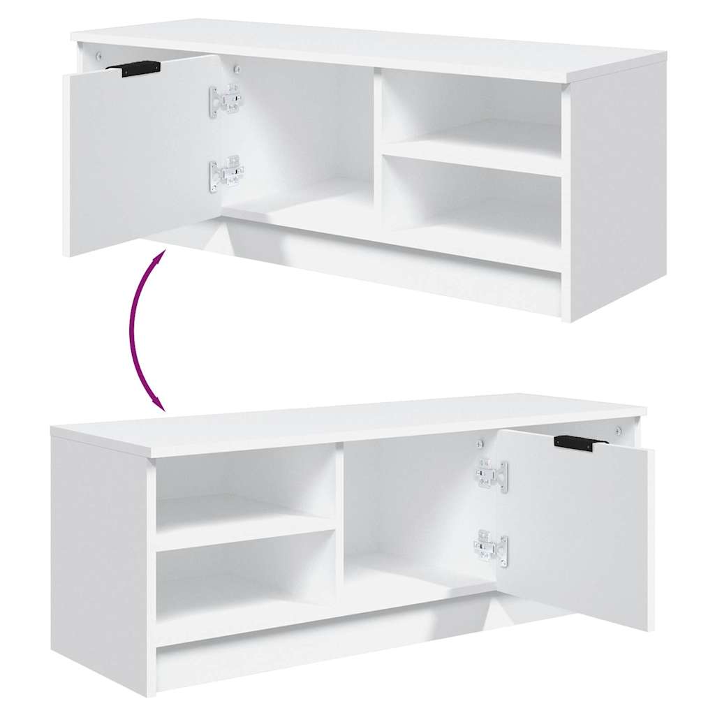 TV Cabinet White 102x35,5x36,5 cm Engineered Wood