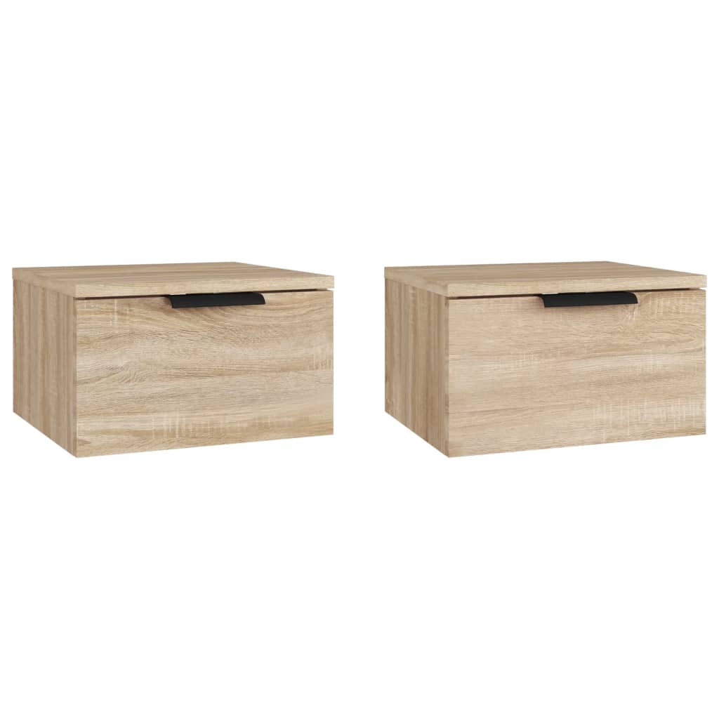 vidaXL Wall-mounted Bedside Cabinets 2 pcs Sonoma Oak 34x30x20 cm