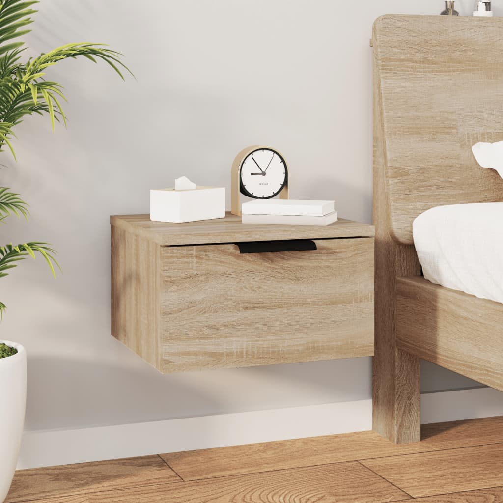 vidaXL Wall-mounted Bedside Cabinets 2 pcs Sonoma Oak 34x30x20 cm