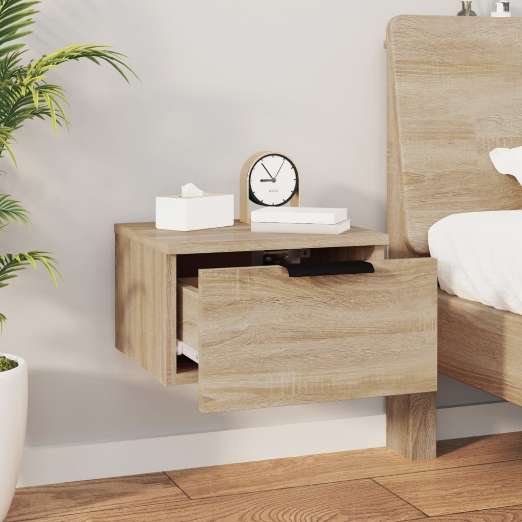 vidaXL Wall-mounted Bedside Cabinets 2 pcs Sonoma Oak 34x30x20 cm