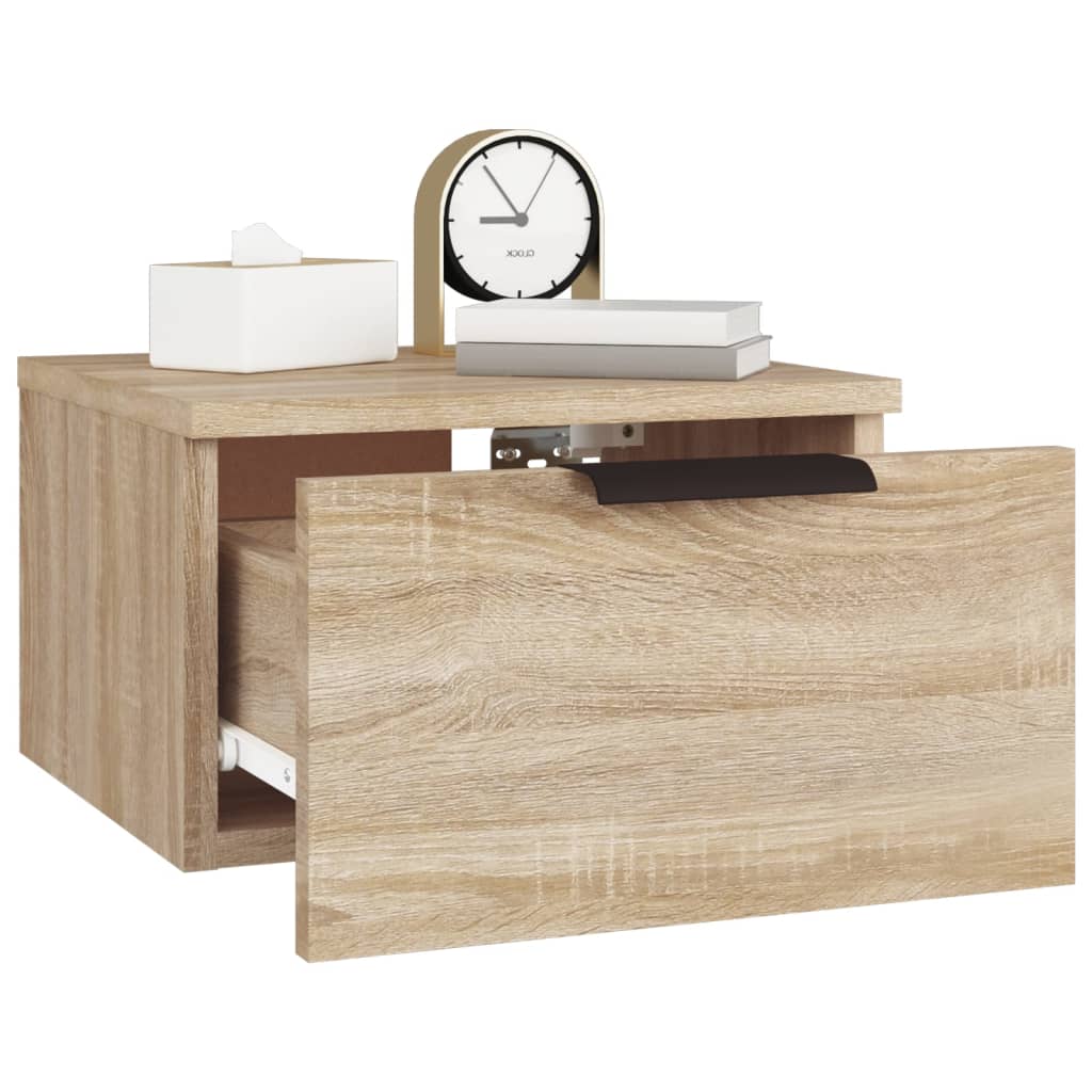 vidaXL Wall-mounted Bedside Cabinets 2 pcs Sonoma Oak 34x30x20 cm