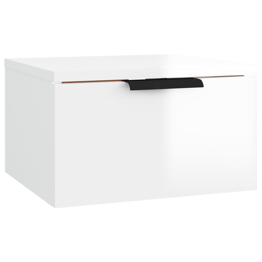 vidaXL Wall-mounted Bedside Cabinets 2 pcs High Gloss White 34x30x20 cm