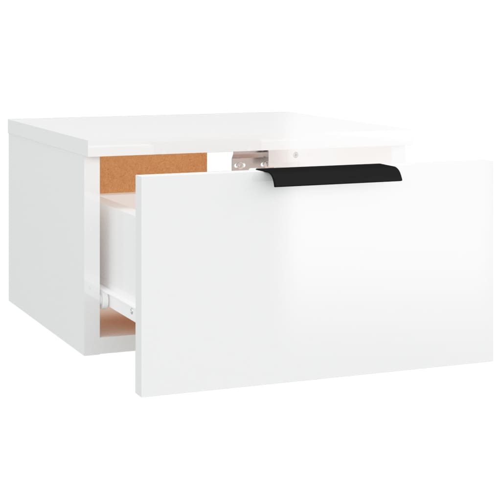 vidaXL Wall-mounted Bedside Cabinets 2 pcs High Gloss White 34x30x20 cm