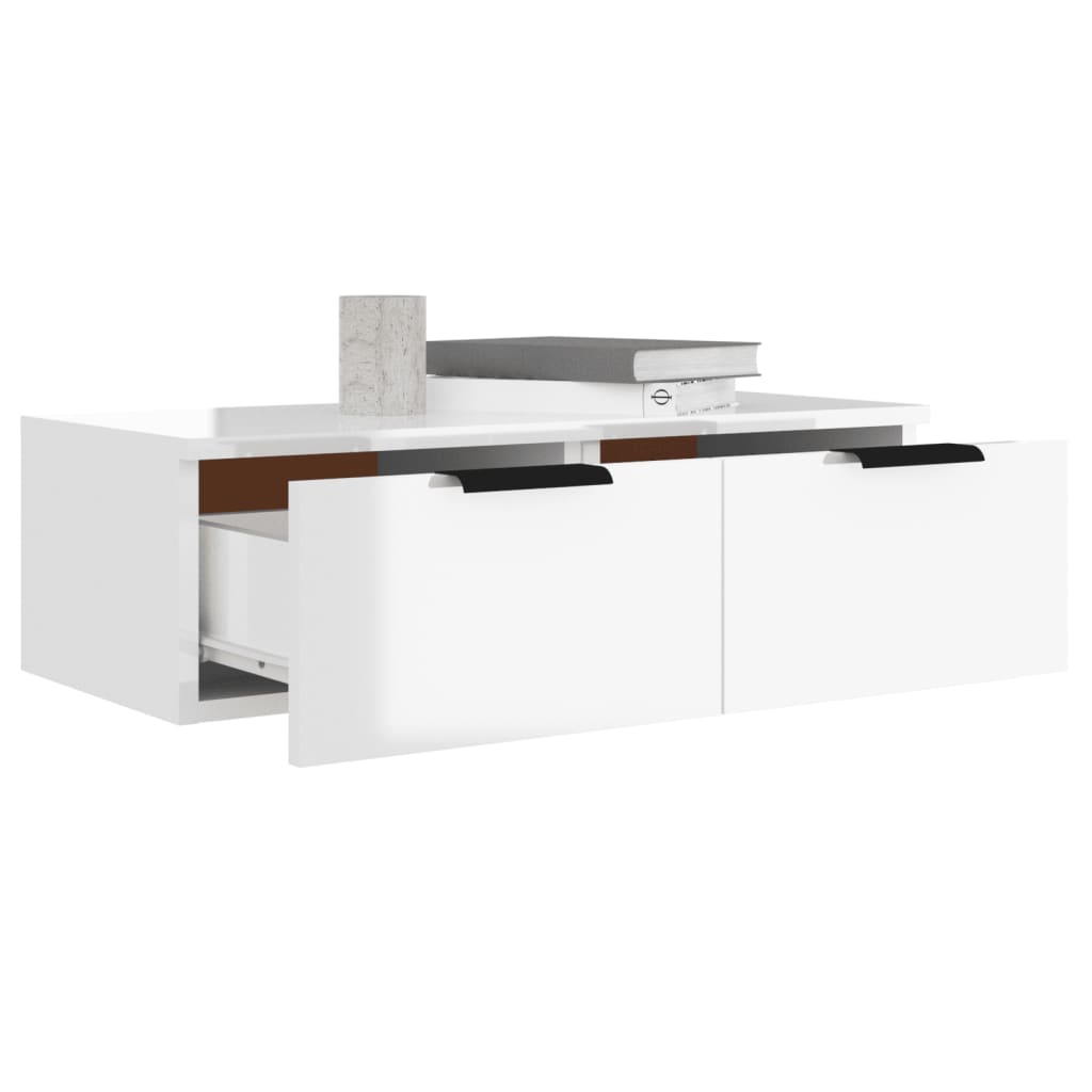 vidaXL Wall Cabinet High Gloss White 68x30x20 cm Engineered Wood