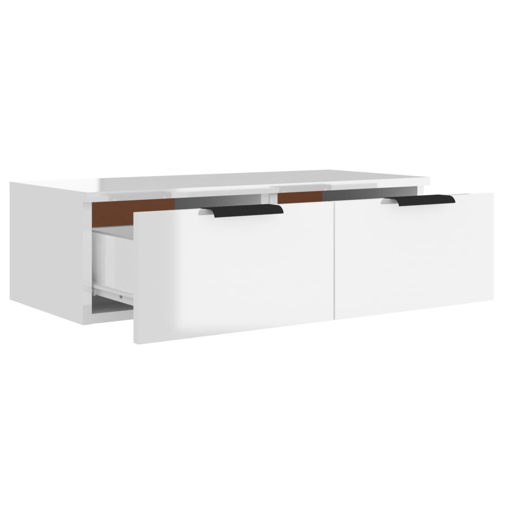 vidaXL Wall Cabinet High Gloss White 68x30x20 cm Engineered Wood