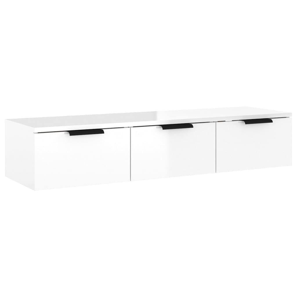 Wall Cabinet High Gloss White 102x30x20 cm Engineered Wood