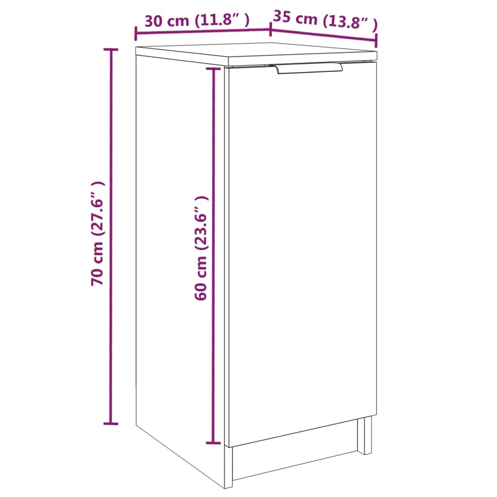 Shoe Cabinet Sonoma Oak 30x35x70 cm Engineered Wood