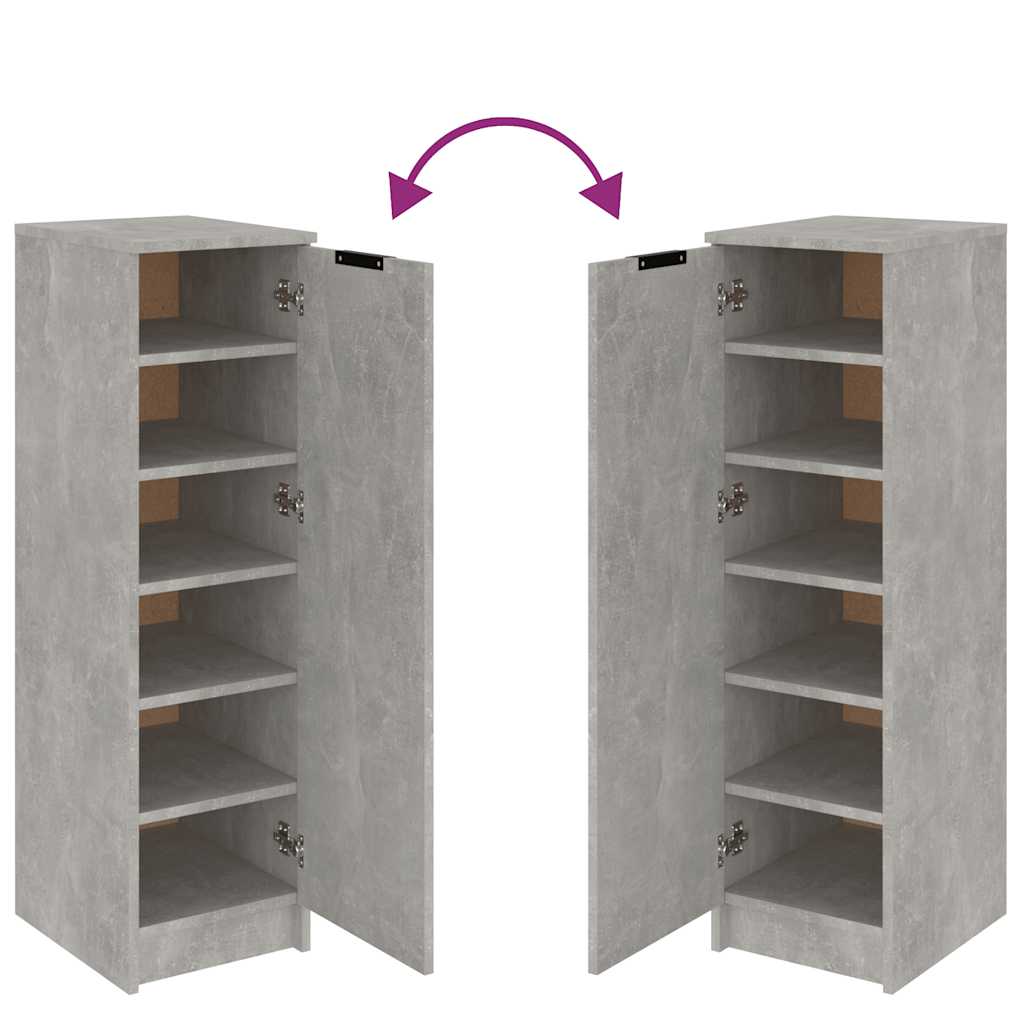 Shoe Cabinet Concrete Grey 30x35x100 cm Engineered Wood