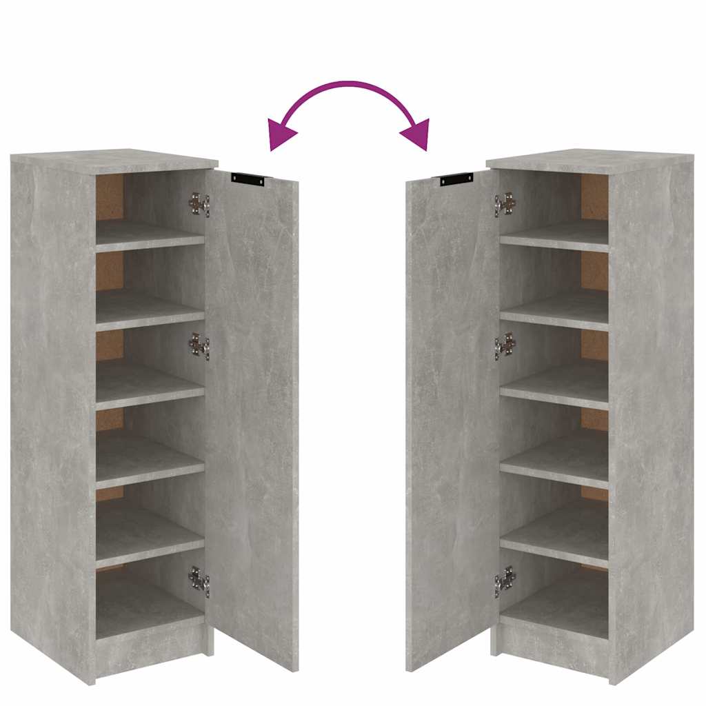 Shoe Cabinet Concrete Grey 30x35x100 cm Engineered Wood
