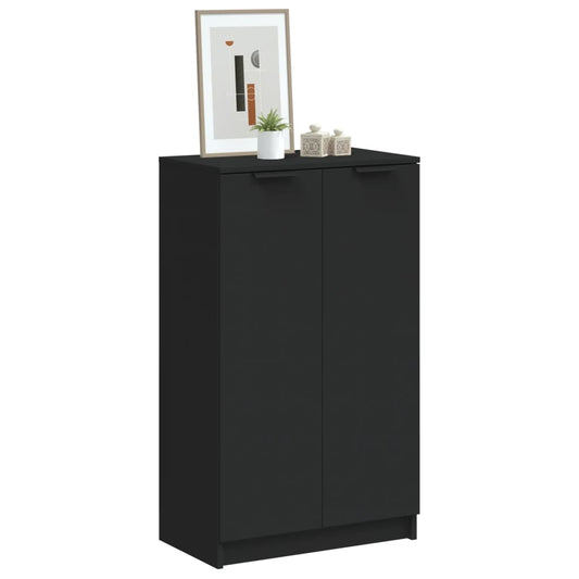 vidaXL Shoe Cabinet Black 59x35x100 cm Engineered Wood