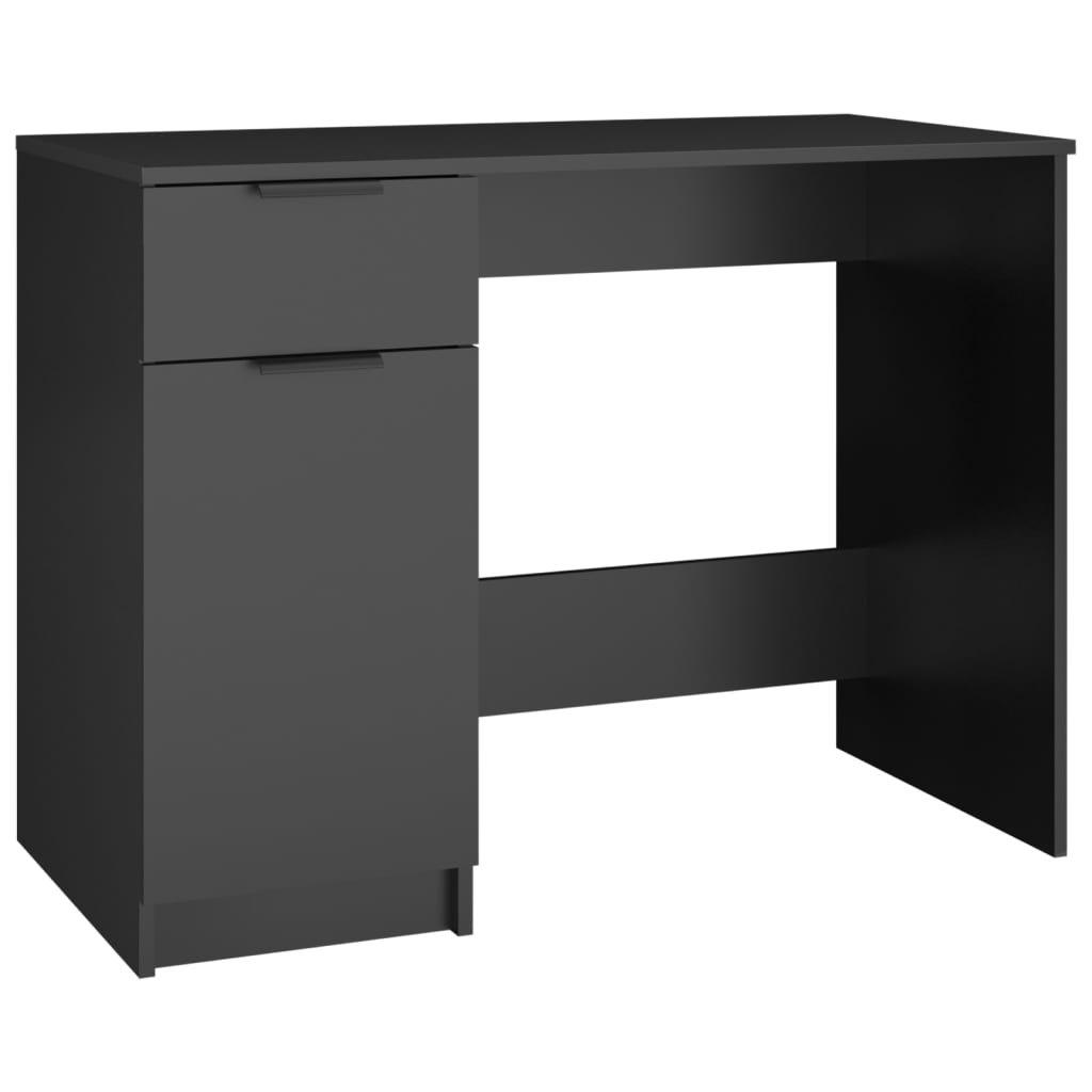 vidaXL Desk Black 100x50x75 cm Engineered Wood