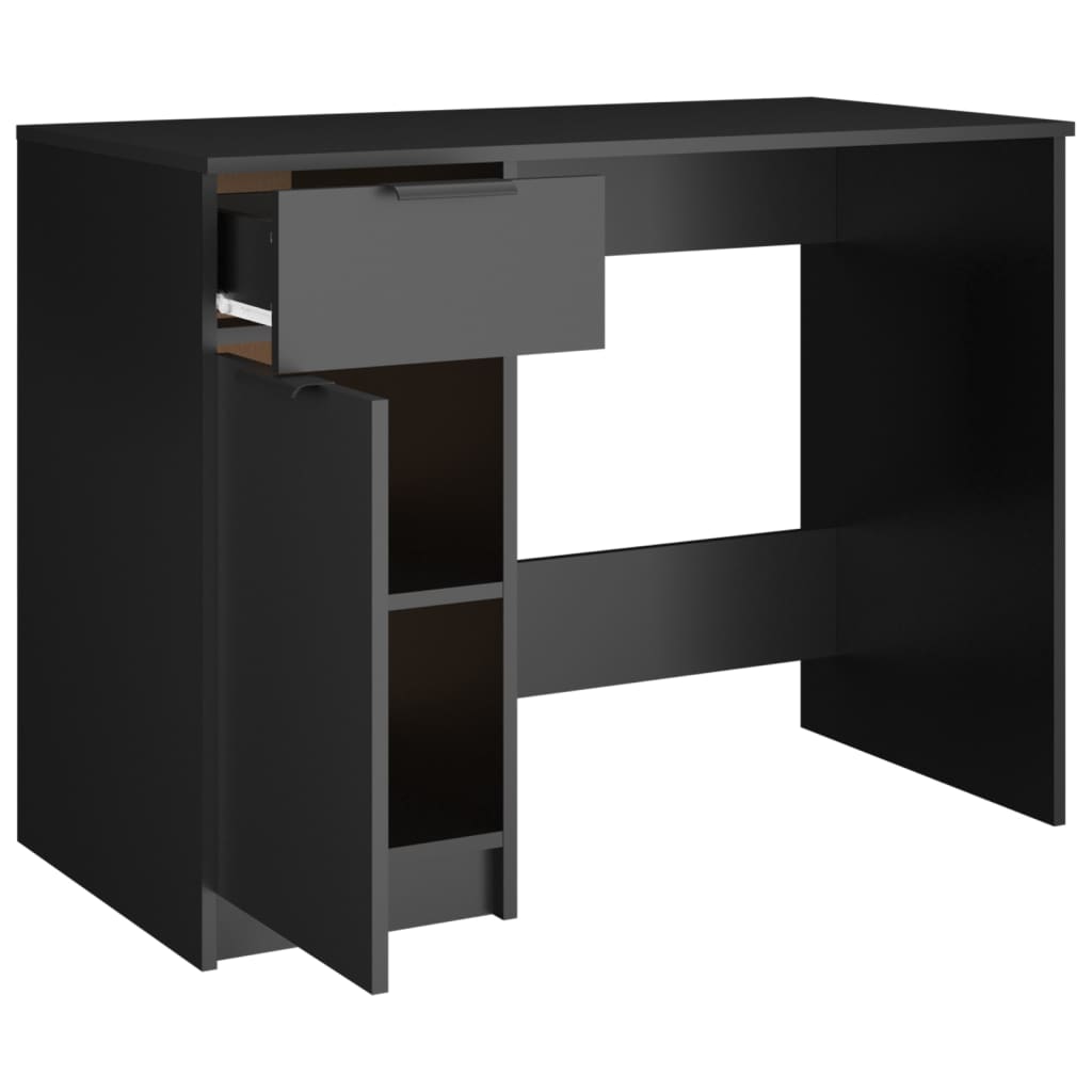 vidaXL Desk Black 100x50x75 cm Engineered Wood