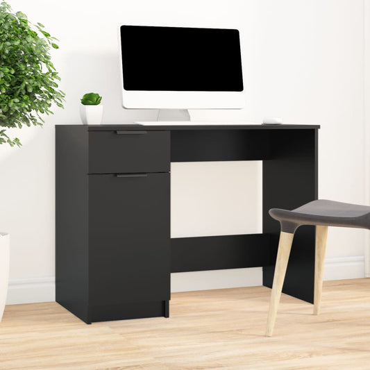 vidaXL Desk Black 100x50x75 cm Engineered Wood