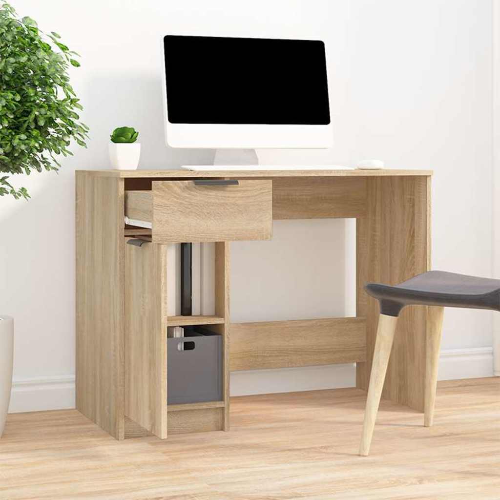 Desk Sonoma Oak 100x50x75 cm Engineered Wood