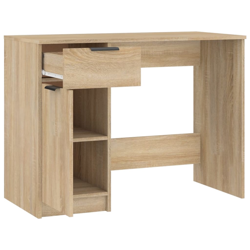 vidaXL Desk Sonoma Oak 100x50x75 cm Engineered Wood