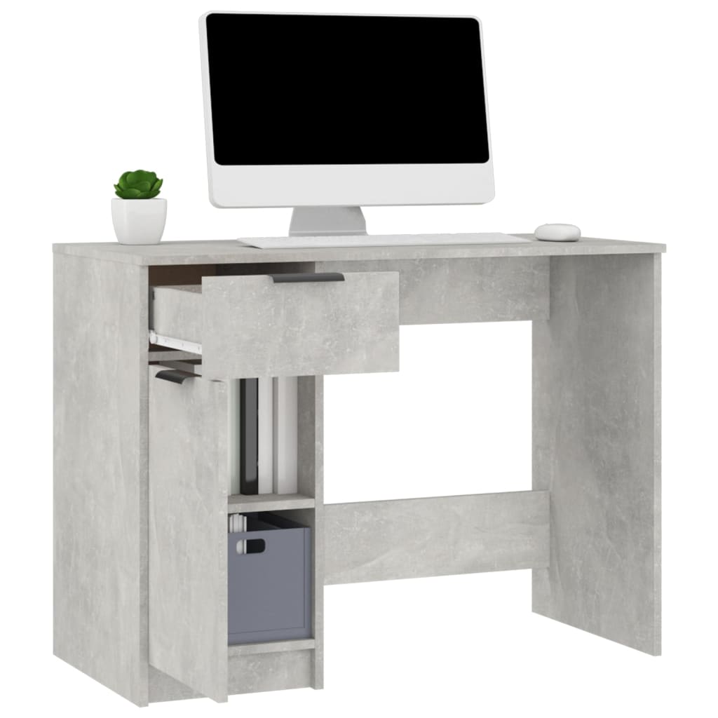 Bureau Béton Gris 100x50x75 cm Bois d'ingénierie