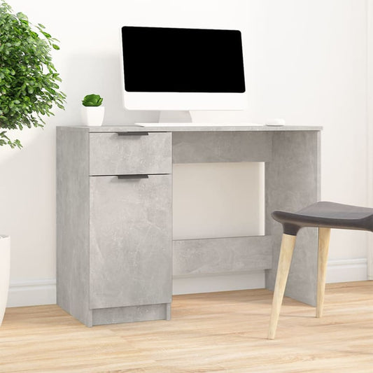 vidaXL Desk Concrete Grey 100x50x75 cm Engineered Wood