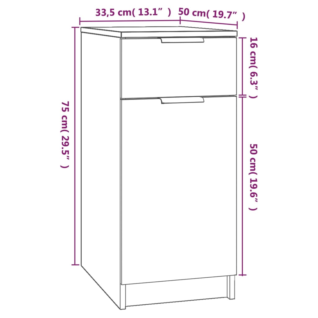 Desk Cabinet | Sonoma oak | Engineered wood | Medium | Desk Cabinet
