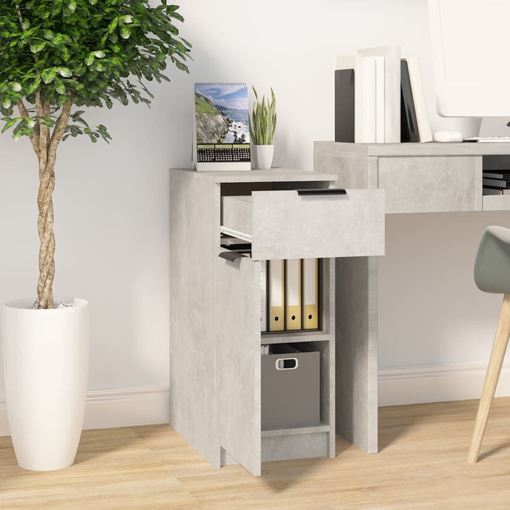 Desk Cabinet | Concrete grey | Engineered wood | Compact | Desk Cabinet