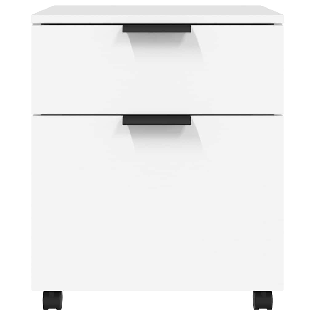 Mobile File Cabinet with Wheels White 45x38x54 cm Engineered Wood