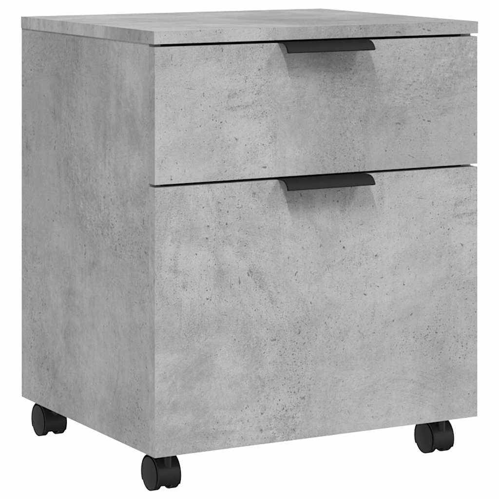 Mobile File Cabinet with Wheels Concrete Grey 45x38x54 cm