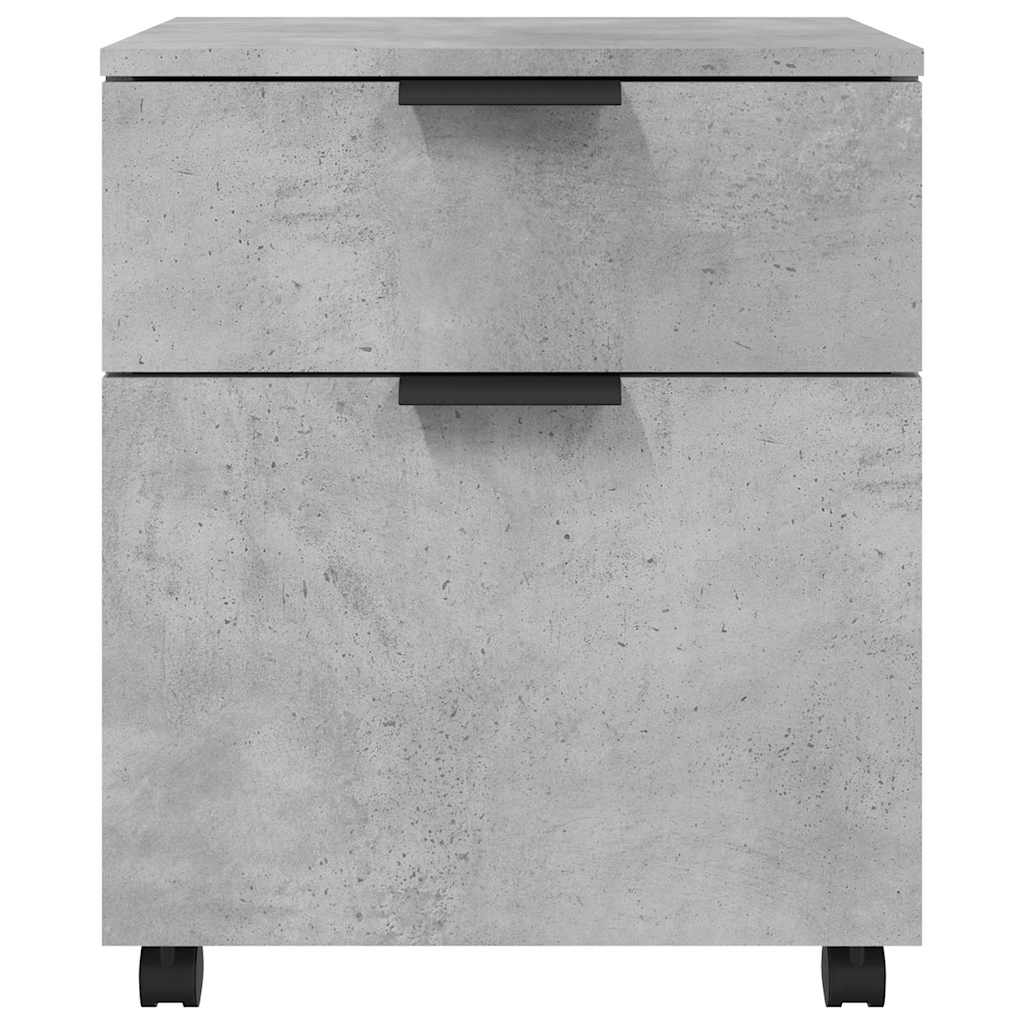 Mobile File Cabinet with Wheels Concrete Grey 45x38x54 cm