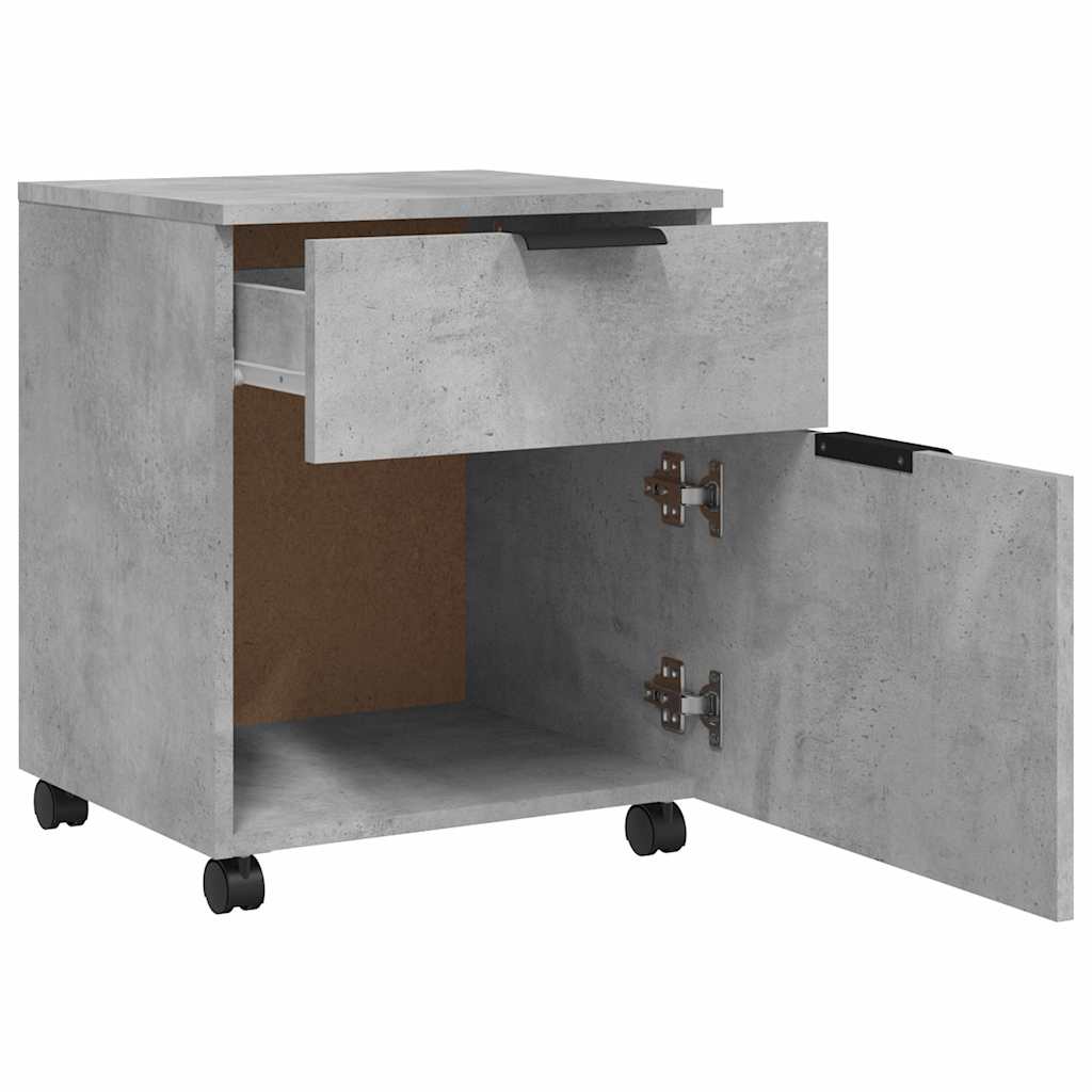 Mobile File Cabinet with Wheels Concrete Grey 45x38x54 cm