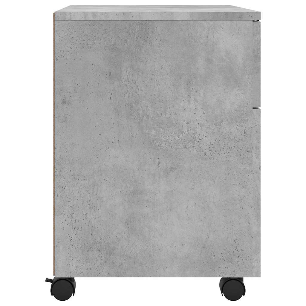 Mobile File Cabinet with Wheels Concrete Grey 45x38x54 cm