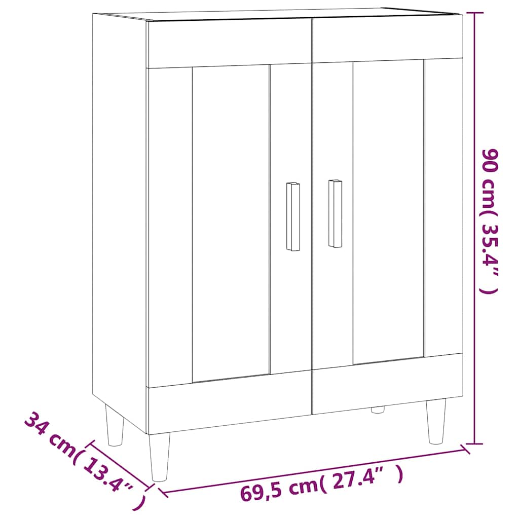 812132 vidaXL Sideboard White 69,5x34x90 cm Engineered Wood