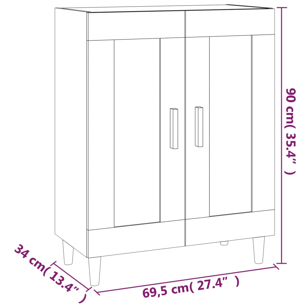 Sideboard Sonoma Oak 69.5x34x90 cm Engineered Wood