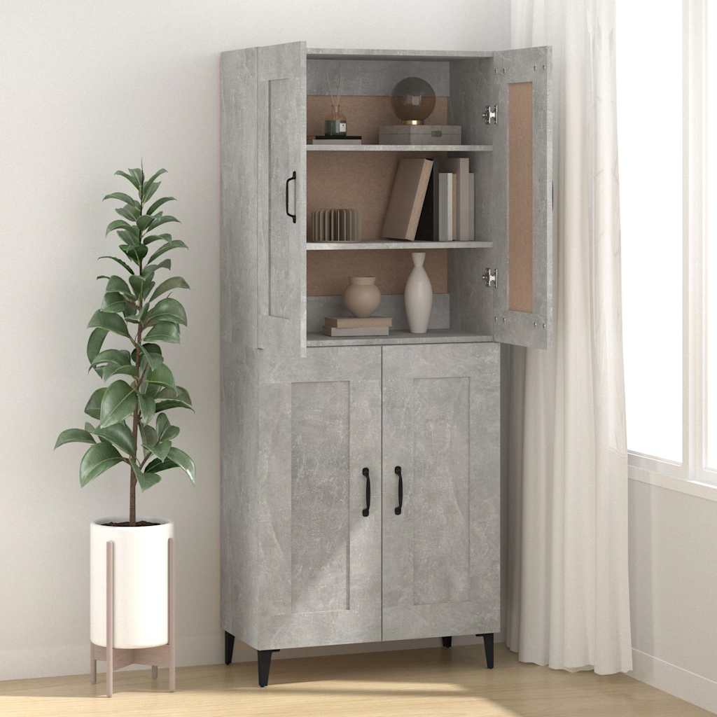 812145 vidaXL Sideboard Concrete Grey 69,5x34x90 cm Engineered Wood