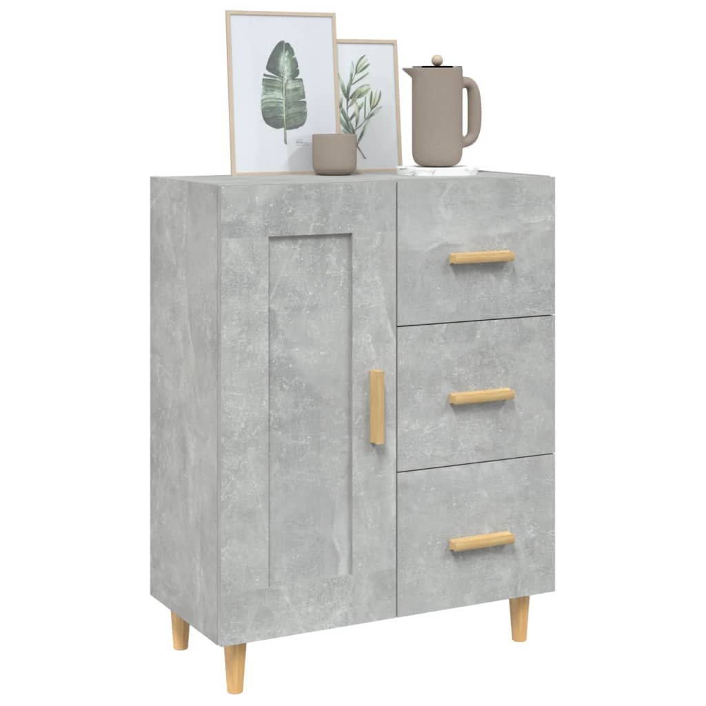 vidaXL Sideboard Concrete Grey 69.5x34x90 cm Engineered Wood