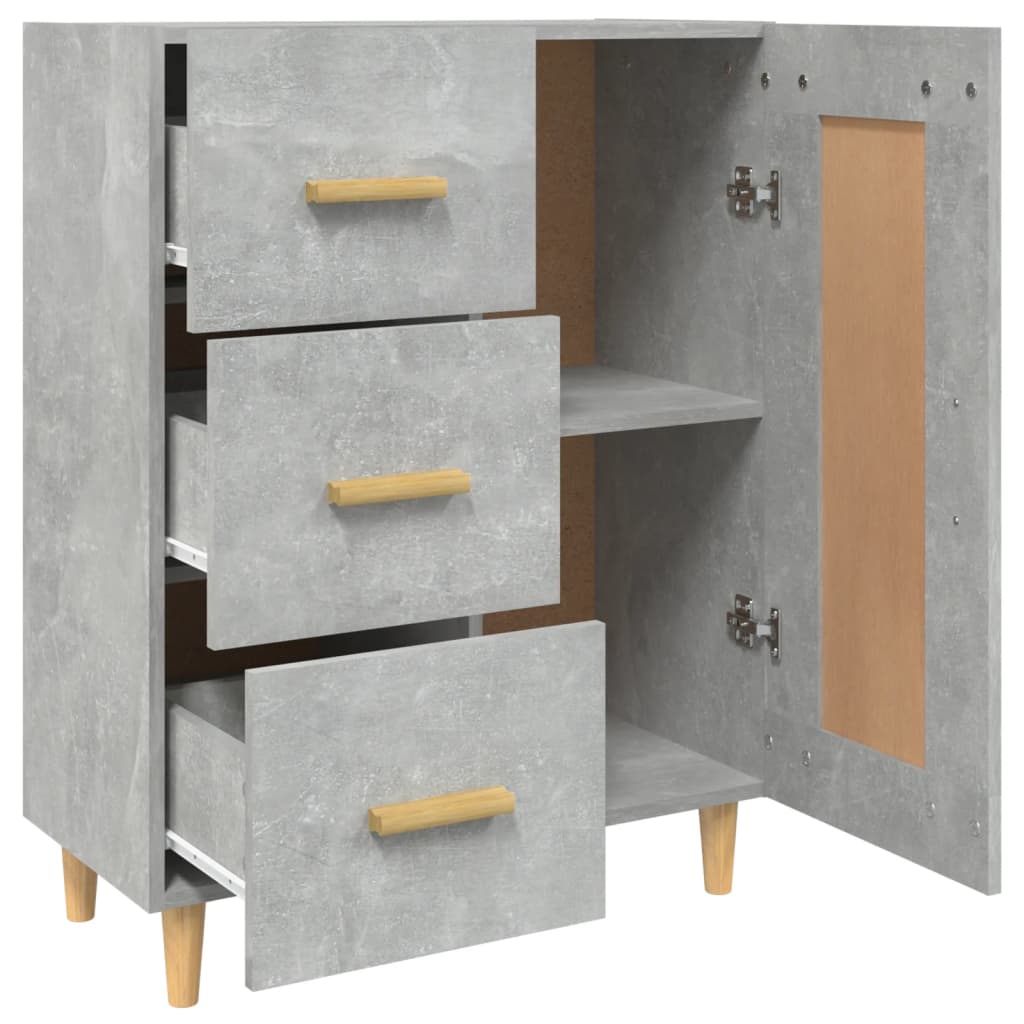 vidaXL Sideboard Concrete Grey 69.5x34x90 cm Engineered Wood