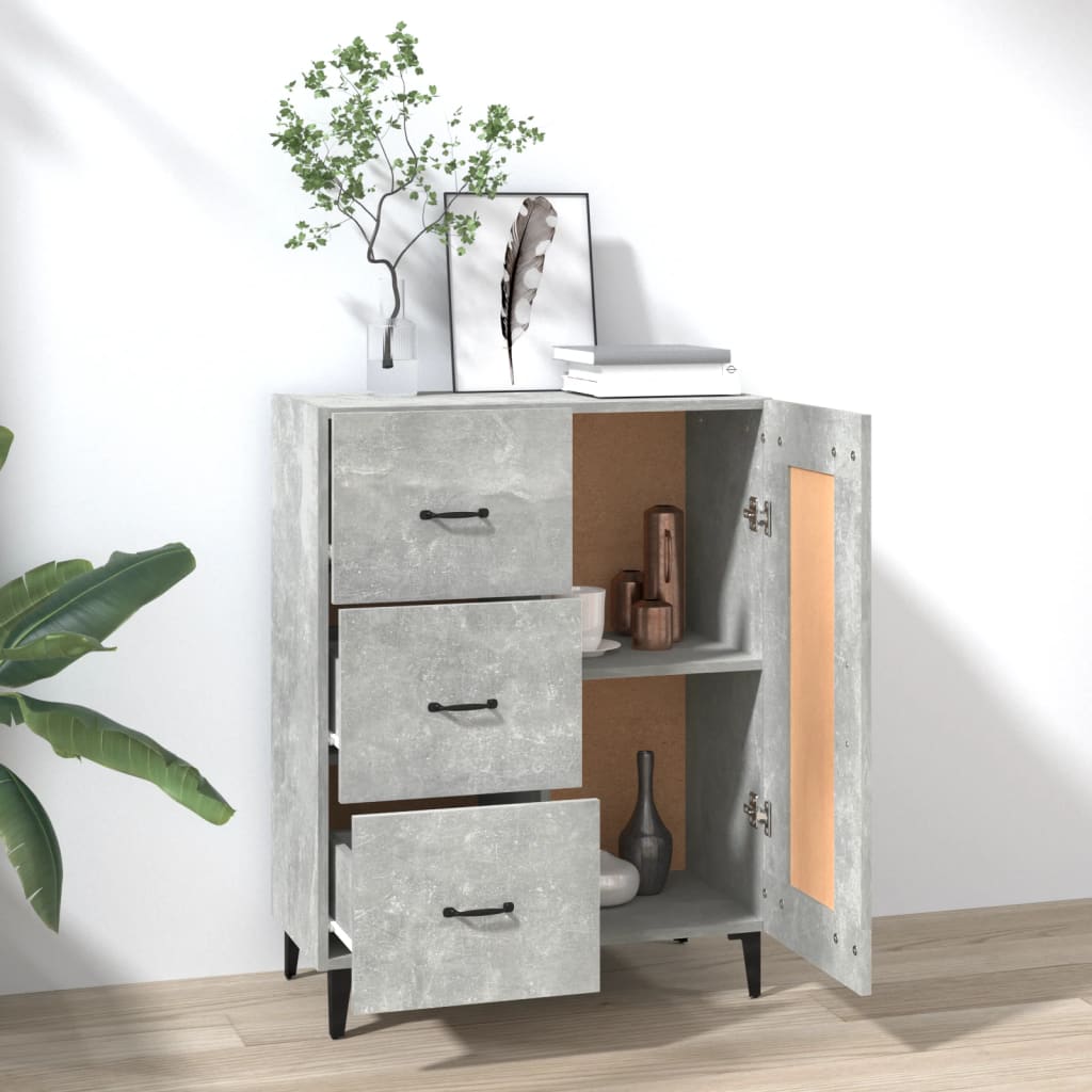 Sideboard Concrete Grey 69.5x34x90 cm Engineered Wood