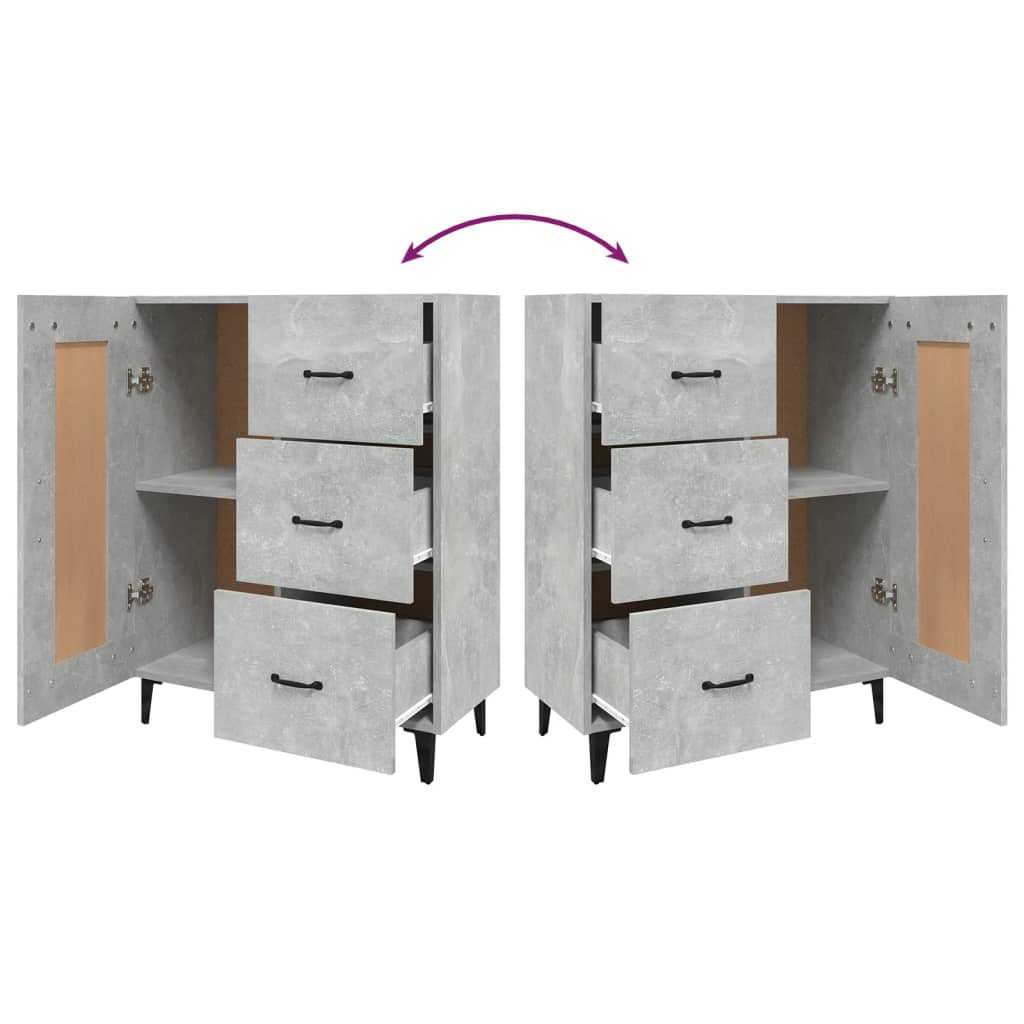Sideboard Concrete Grey 69.5x34x90 cm Engineered Wood