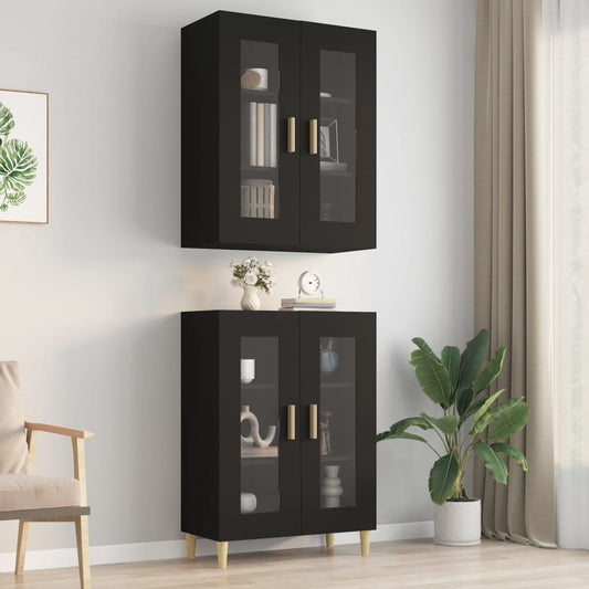 vidaXL Hanging Wall Cabinet Black 69.5x34x90 cm