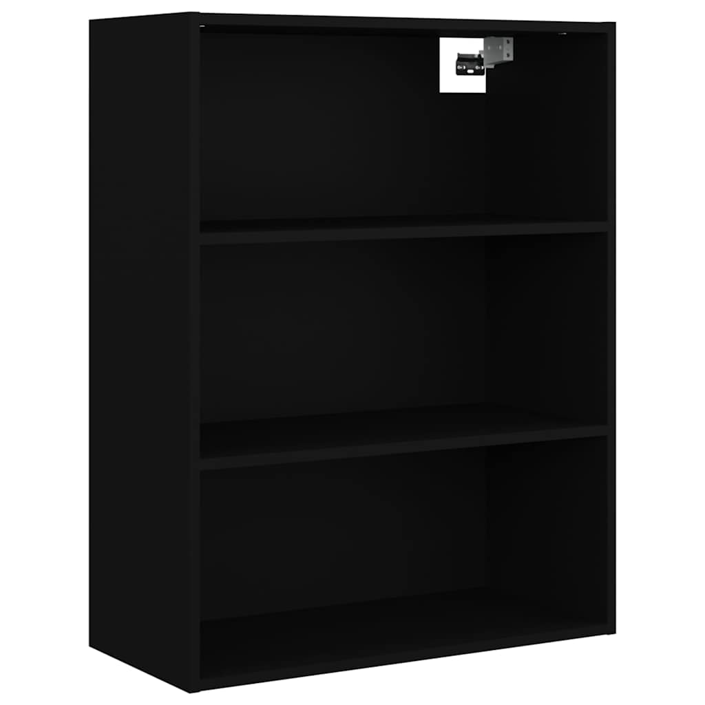 812313 vidaXL Hanging Wall Cabinet Black 69,5x32,5x90 cm