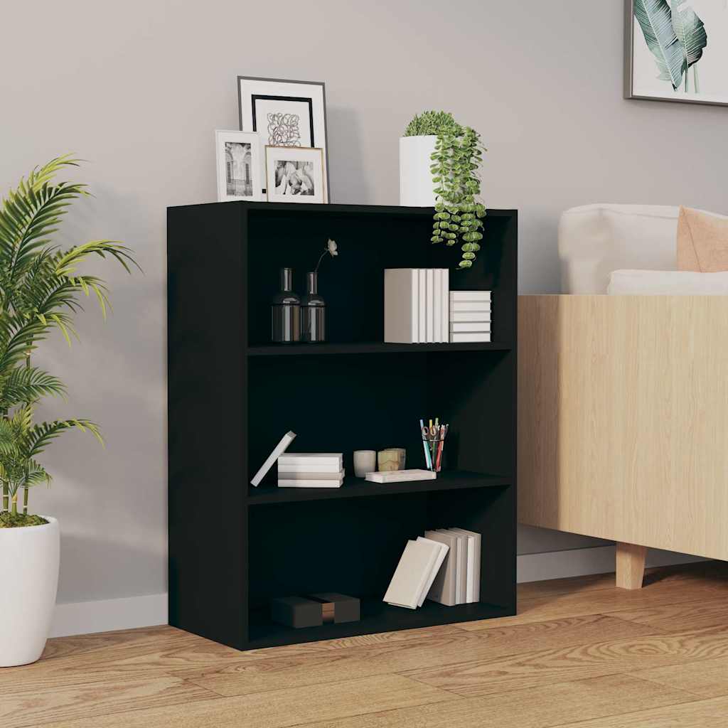 812313 vidaXL Hanging Wall Cabinet Black 69,5x32,5x90 cm