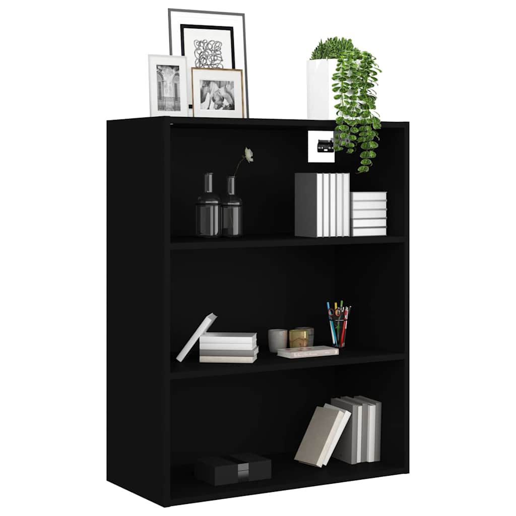 812313 vidaXL Hanging Wall Cabinet Black 69,5x32,5x90 cm