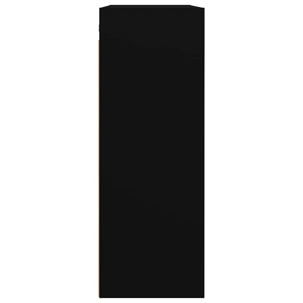 812313 vidaXL Hanging Wall Cabinet Black 69,5x32,5x90 cm