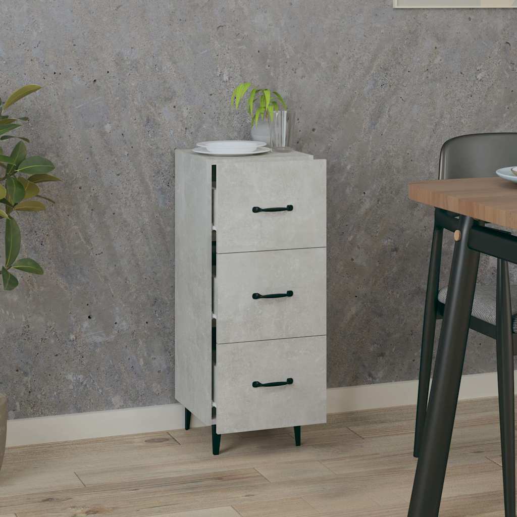 Sideboard Concrete Grey 34,5x34x90 cm Engineered Wood