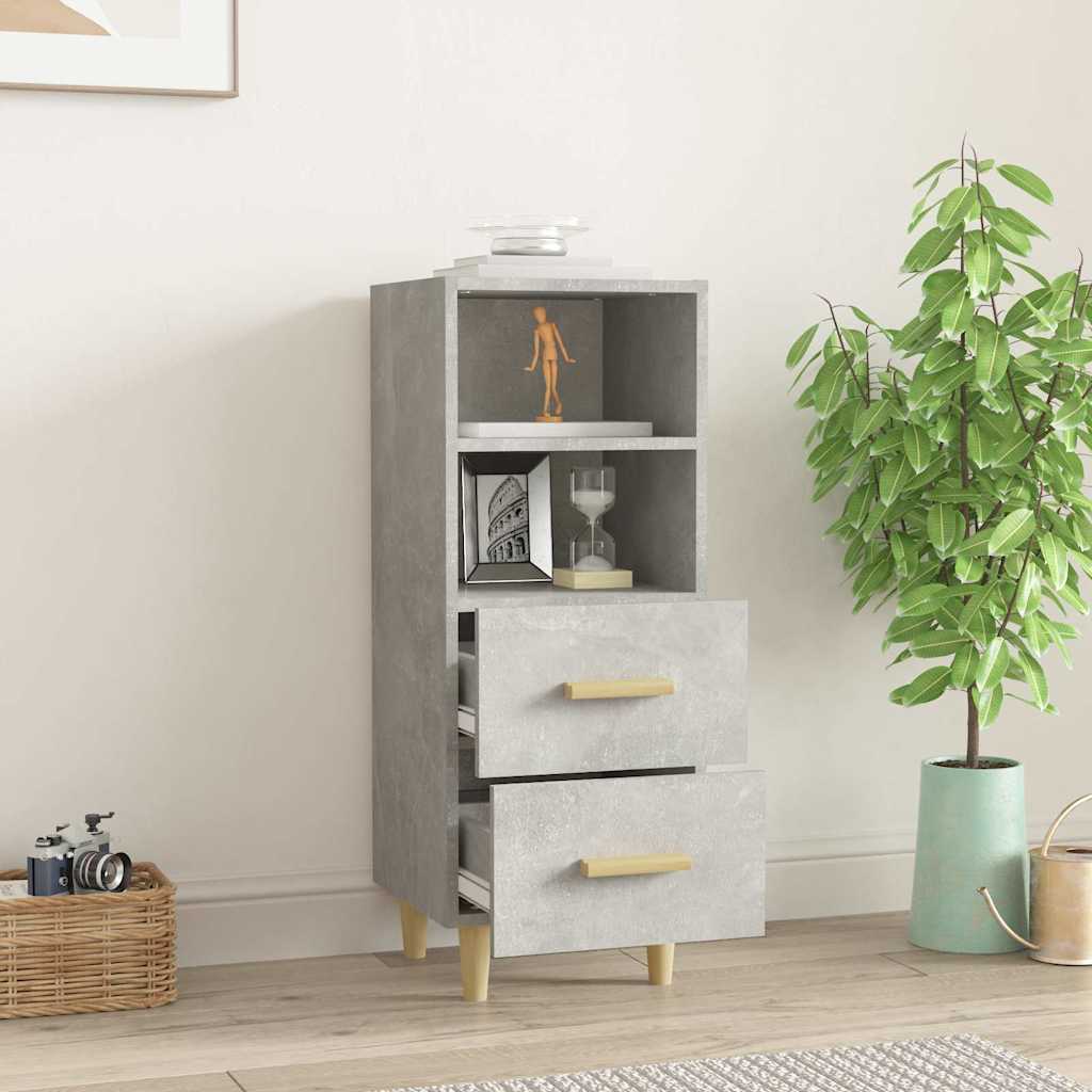 812361 vidaXL Sideboard Concrete Grey 34,5x34x90 cm Engineered Wood