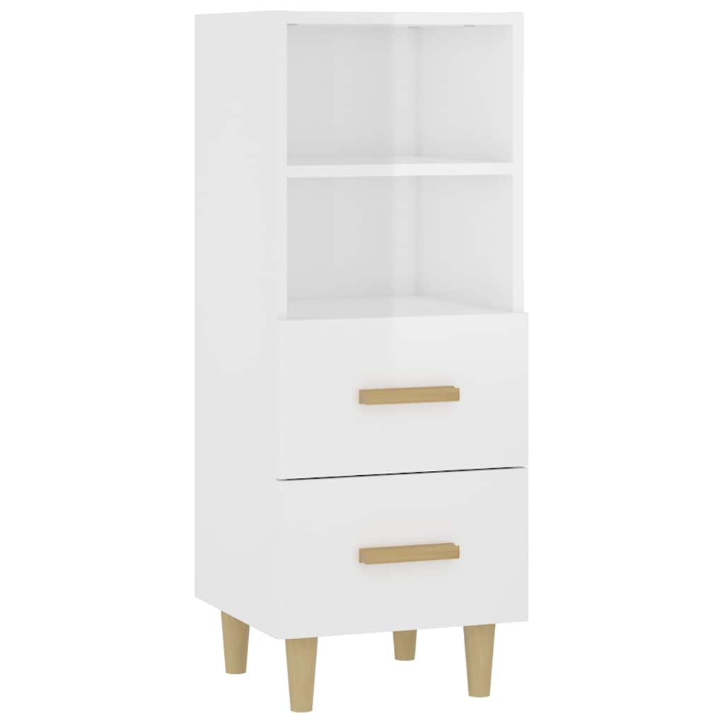 812363 vidaXL Sideboard High Gloss White 34,5x34x90 cm Engineered Wood