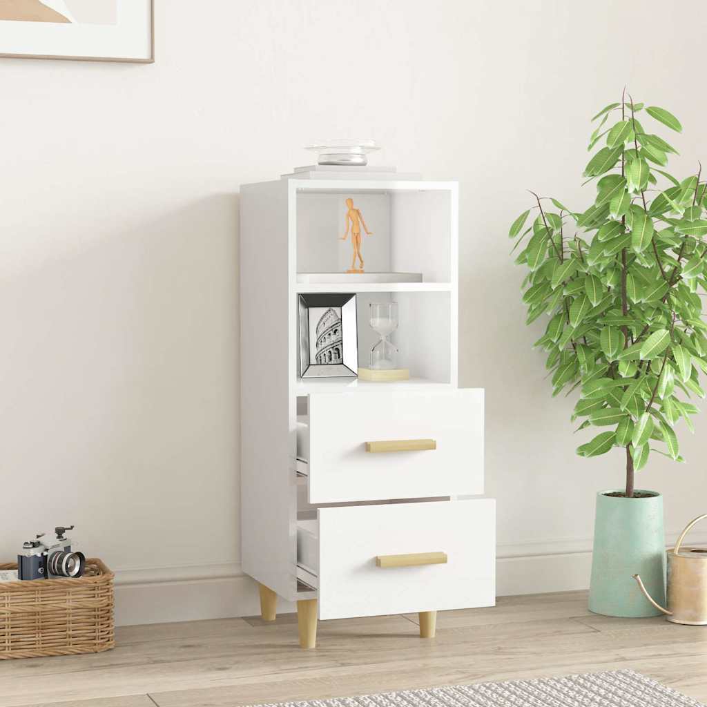 812363 vidaXL Sideboard High Gloss White 34,5x34x90 cm Engineered Wood